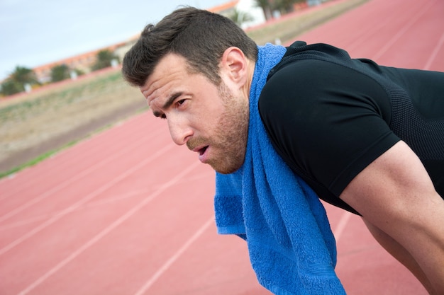 Runner man rust na het sporten