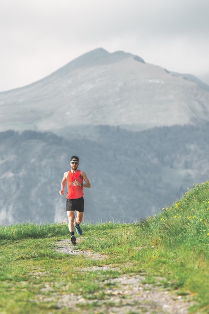 Runner during a mountain preoaration