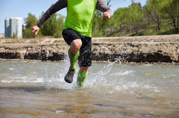 Runner in the river