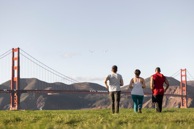 Runners training together