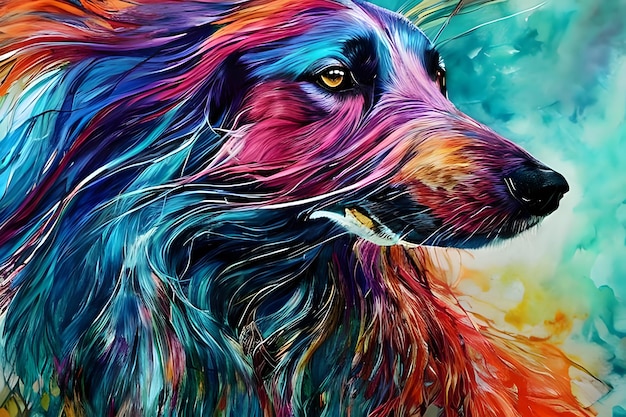 Running Afghan Hound dog