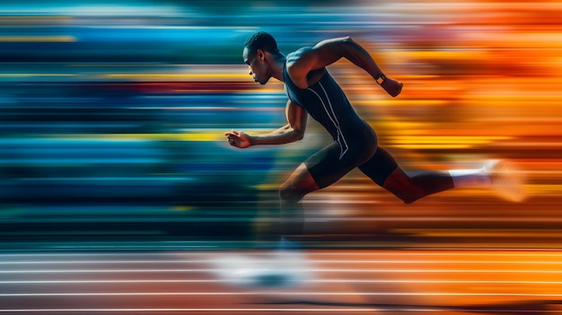 Running athlete motion high speed blur sport background