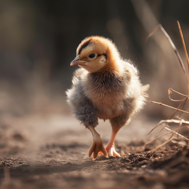 running baby chicken photography close up