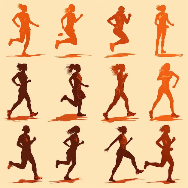 Foto running fitness silhouette illustratie