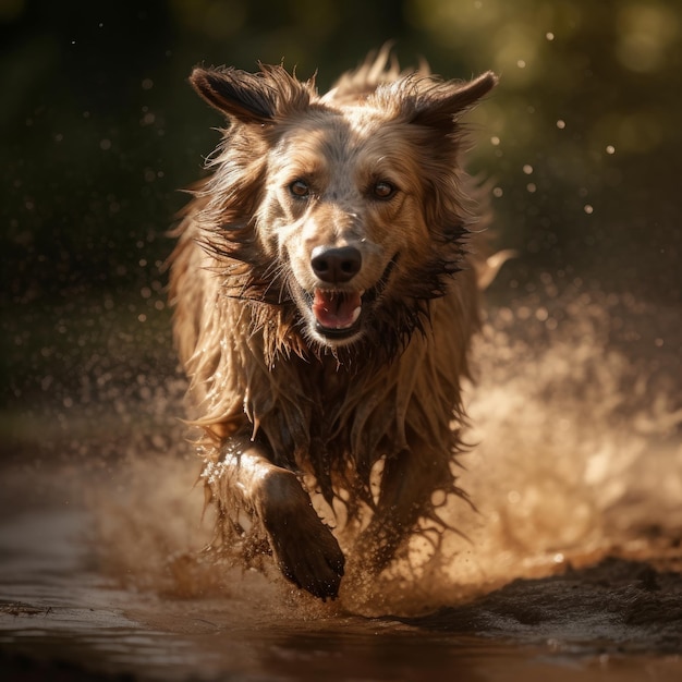 Running hond fotografie close-up