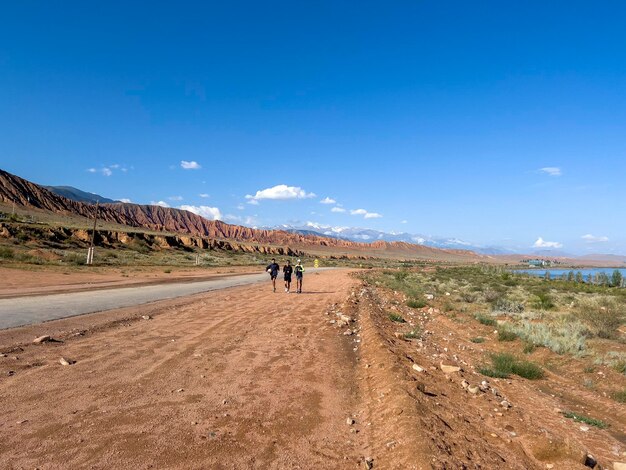 The Running Men at Issykkul Lake