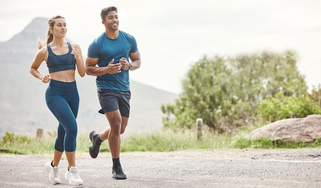 Athletic Couple Running In The Morning Stock Photo (214455