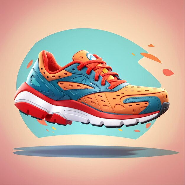Running shoes cartoon illustration flat cartoon style
