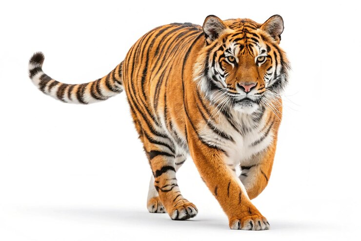 Running Tiger largest living cat species vector illustration