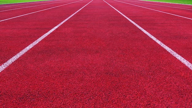 Pista da corsa ed erba verde pista da corsa diretta per l'atletica allo sport stadium