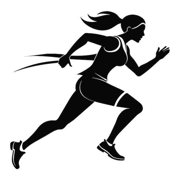 Running woman silhouette illustration