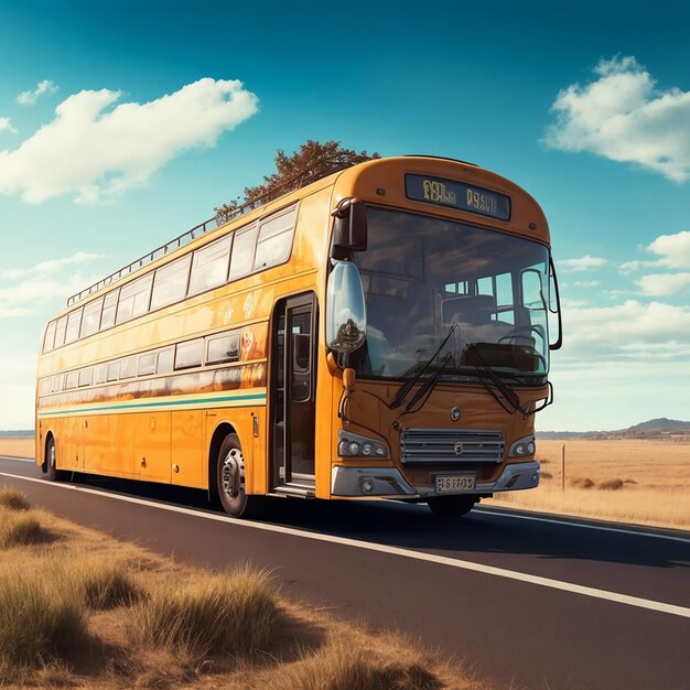 Running Yellow Buss on the road