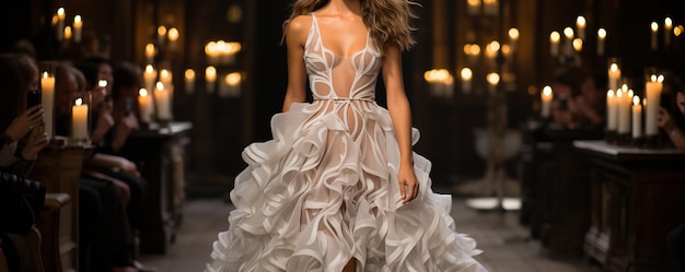 runway for a fashion show lovely wedding gown