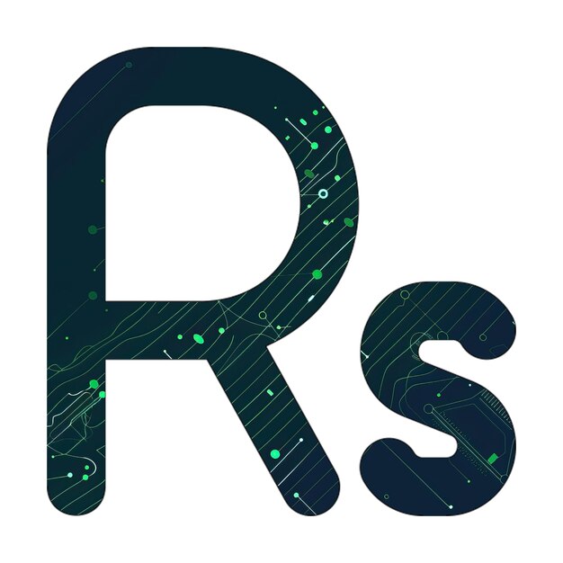 rupee sign icon green technology texture