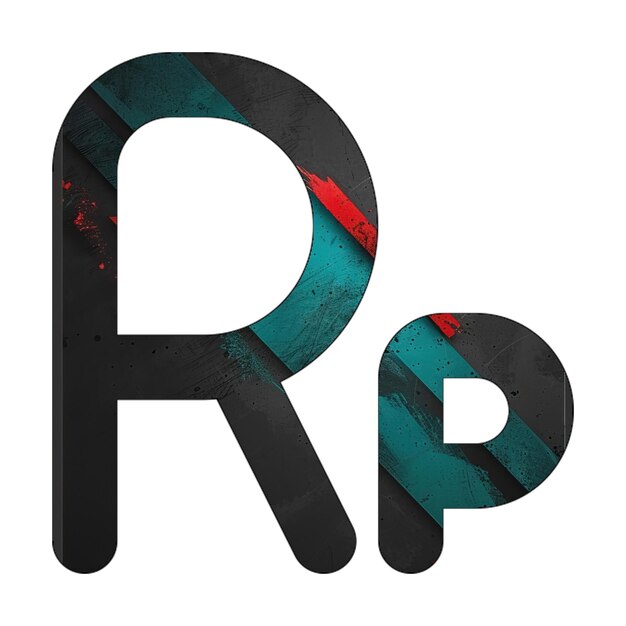 rupiah sign icon diagonal black green red