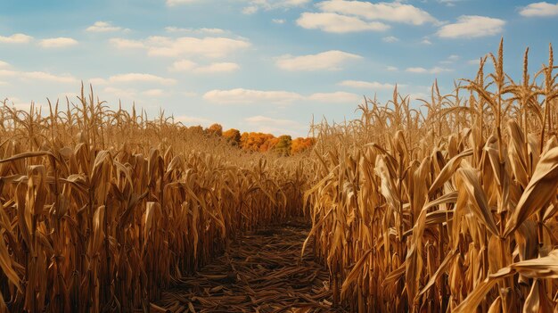 Rural fall corn field