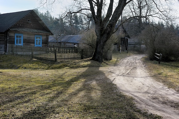 Сельский пейзаж ранней весной