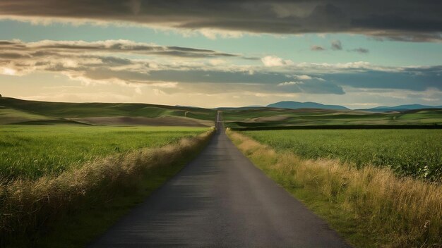 Rural landscape with field road