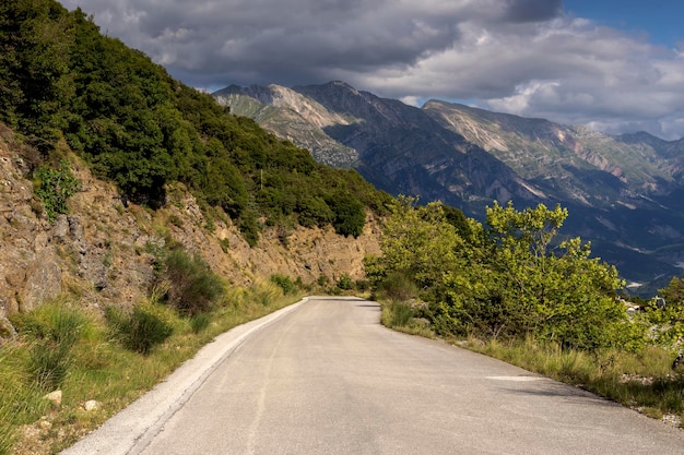 Rural road in the mountains region Tzoumerka Greece mountains Pindos