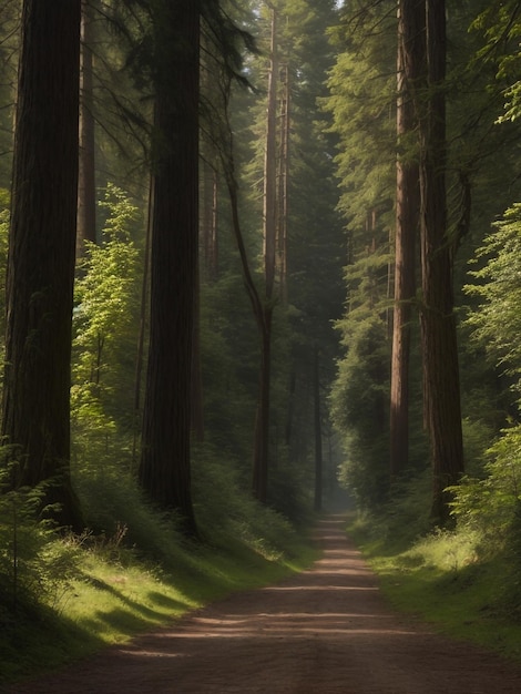 A rural road through a forest