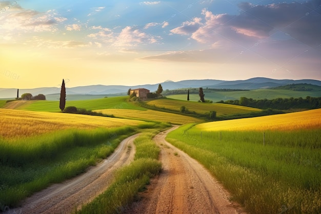 Rural scene in Tuscany Italy