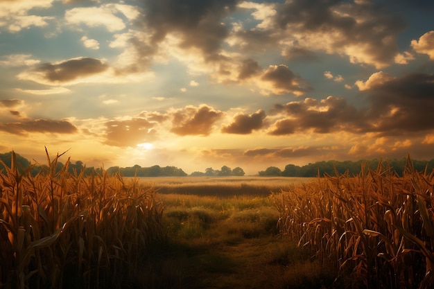 Rural serenity cornfield landscape corn photography