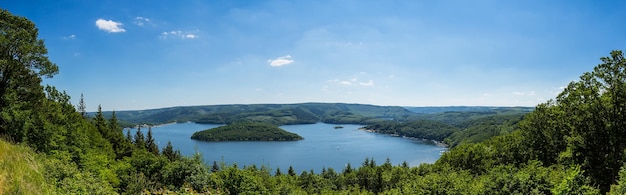 Photo rursee panorama at summer in the eifel