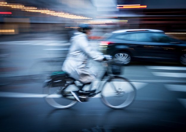 Rush evening hour and people in movement