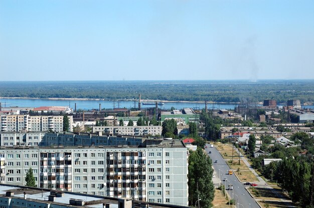 Rusland soort op de stad Volgograd van hoogte