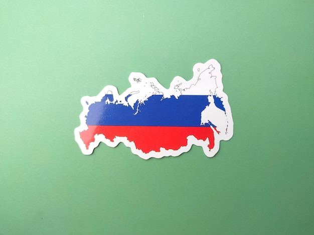 Rusland vlag stickers op een groene achtergrond