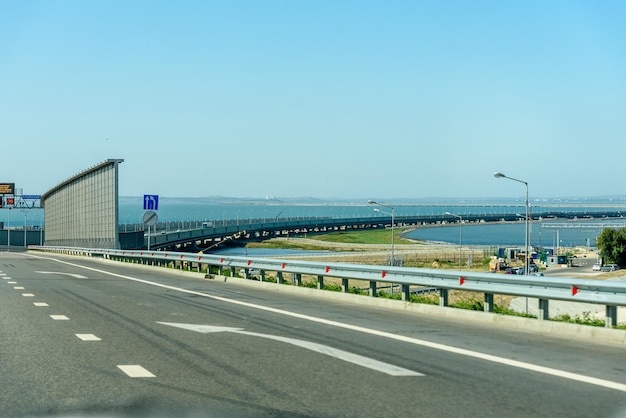 Russia Crimea September 11 2019Cars on the highway to Crimea