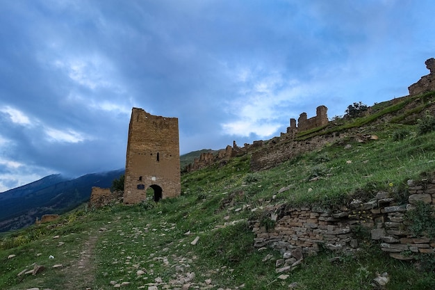 Russia Dagestan medieval defensive towers in the village of Goor 2021