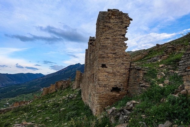 Russia Dagestan medieval defensive towers in the village of Goor 2021