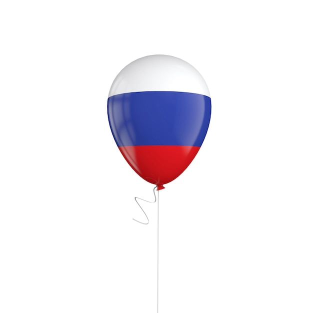 Russia flag balloon on a string 3D Rendering