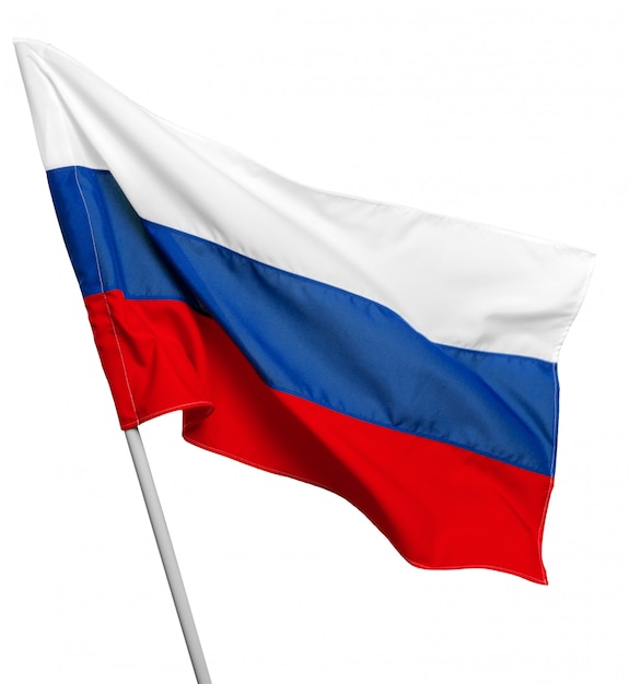 Photo russia flag waving on white background