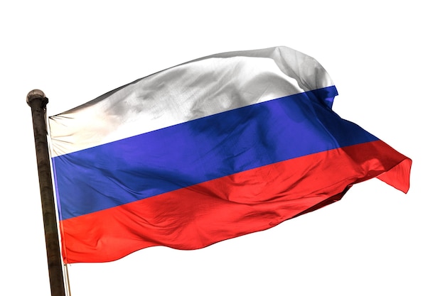 白い背景画像にロシアの国旗
