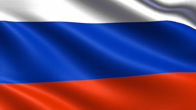 Russia flag, with waving fabric texture