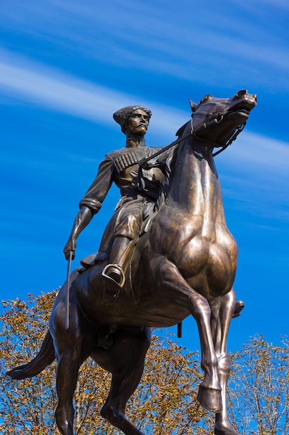 Russia. Memorial Cossack on horse