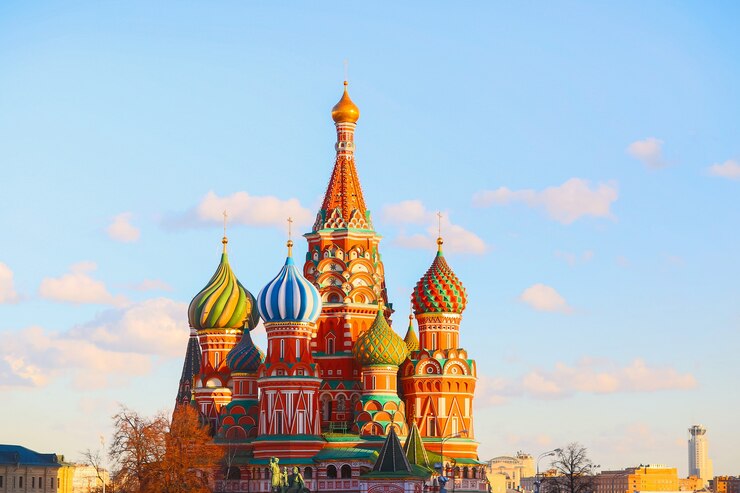Россия, Москва, Красная площадь, вид на собор Василия Блаженного