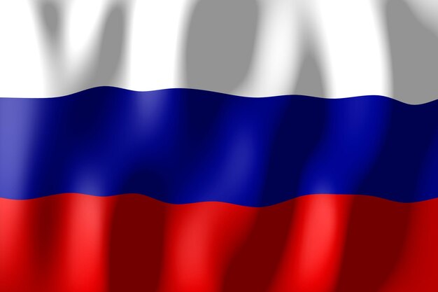 Russia rippled country flag