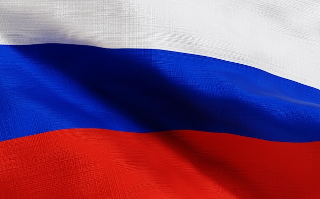 Фото Российский флаг вблизи; 3d-рендер; иллюстрация;