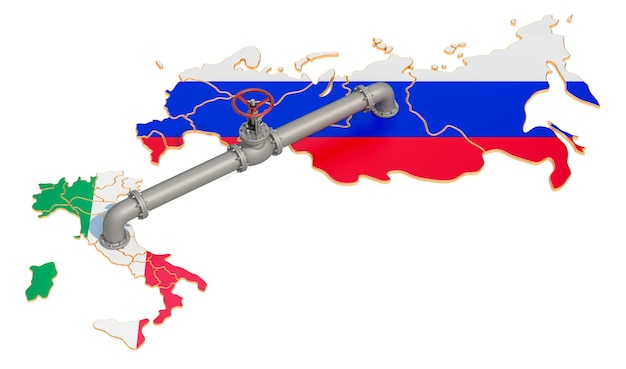 Photo russiaitaly gas pipeline 3d rendering