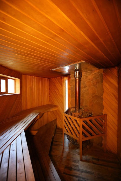 Russian bathhouse in the forest of lime boards beautiful design