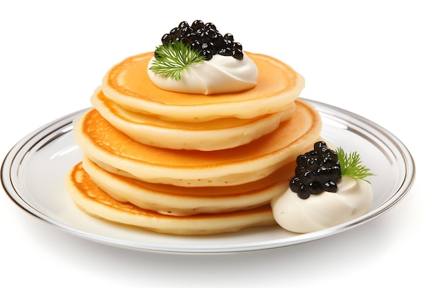 Russian blini with caviar realistic photo hd picture