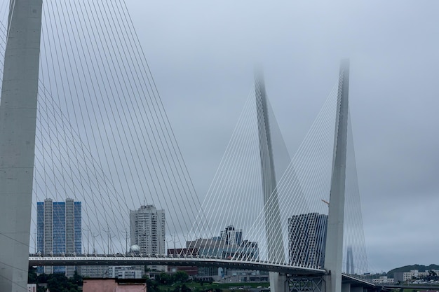 Russian bridge in the city of Vladivostok