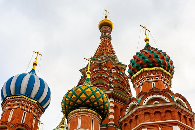 Russian cathedral against heavy gray clouds