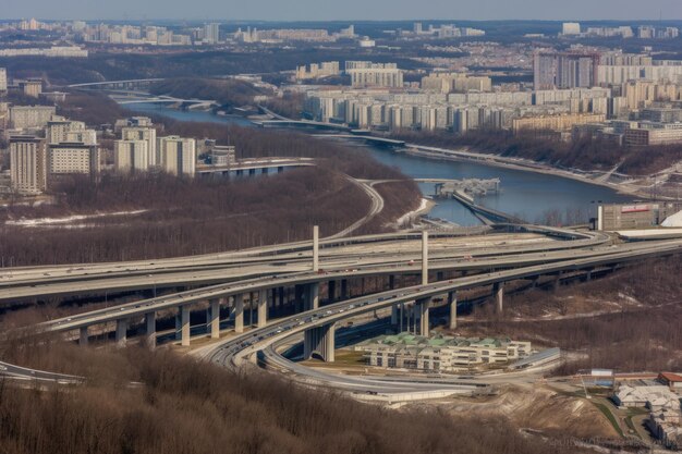 Foto città russa con strutture a mosca vista dell'anno 2015