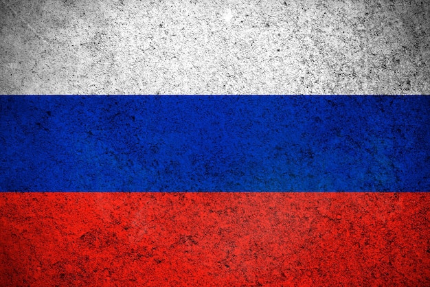 Russian flag grunge texture background photo National country flag painted on concrete wall