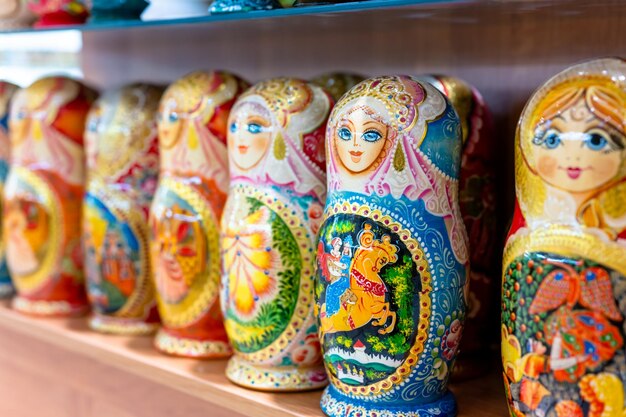 Russian folk souvenirs nesting dolls tourism in russia