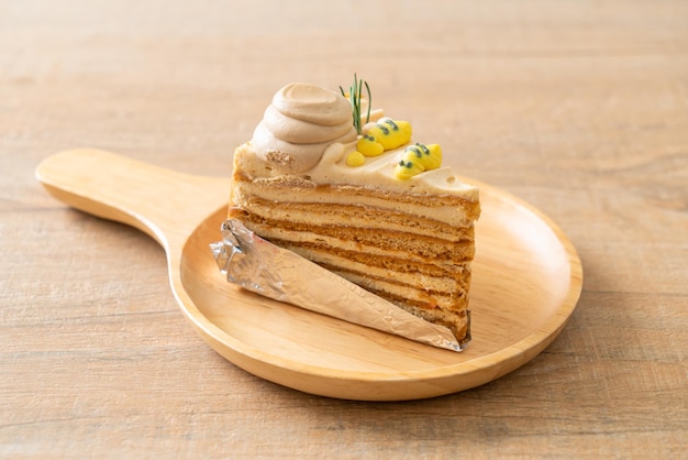 Russian honey cake on plate